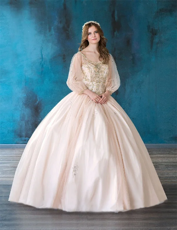 Members Only Beaded Long Sleeve Quinceanera Dress by Calla KY71289X