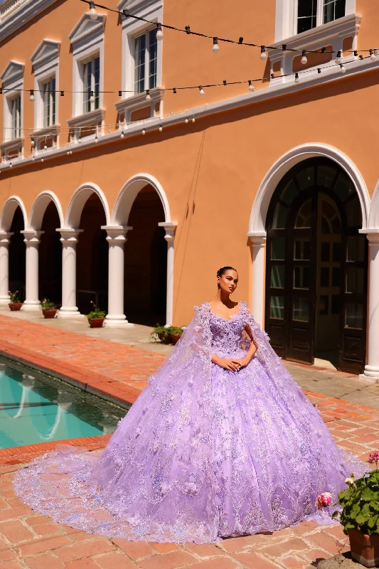 Huge Savings 3D Butterfly Cape Quinceanera Dress by Amarra 54281