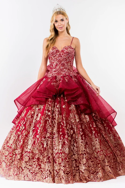 Can't Miss Sleeveless Glitter Ball Gown by Elizabeth K GL1927