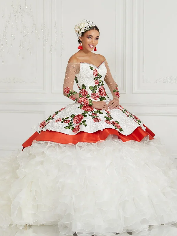 The Best Prices 3-Piece Floral Charro Quinceanera Dress by LA Glitter 24075