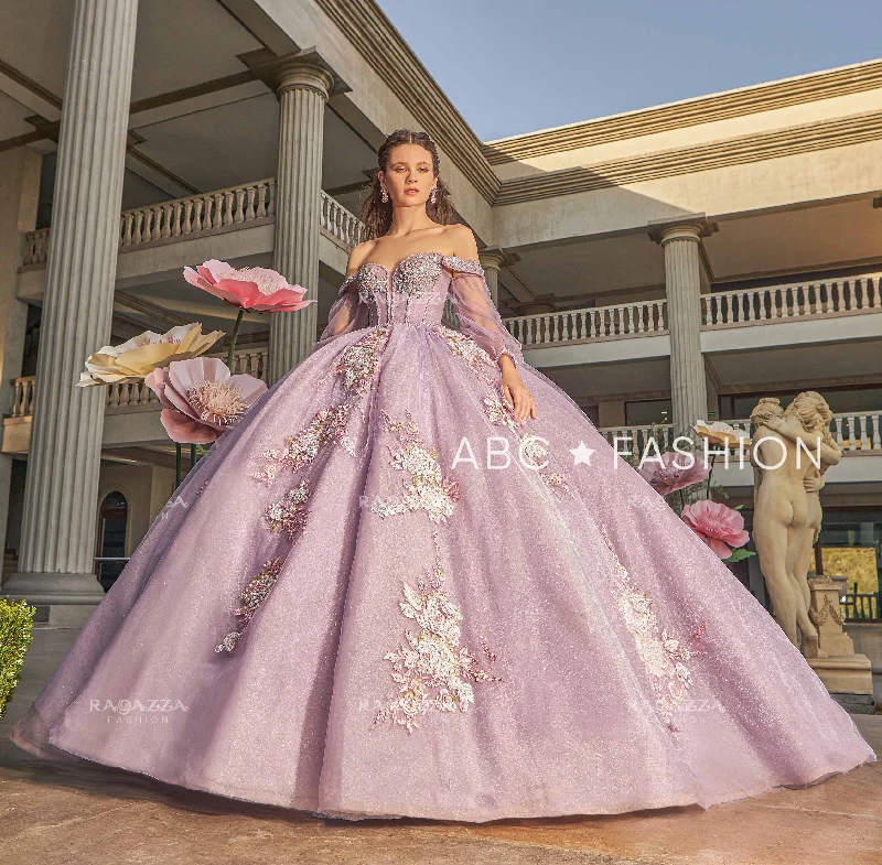 Act Fast Applique Off Shoulder Quinceanera Dress by Ragazza EV36-636