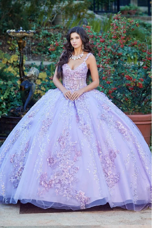 Markdown Madness 3D Floral Sleeveless Corset Ball Gown by Petite Adele PQ1048