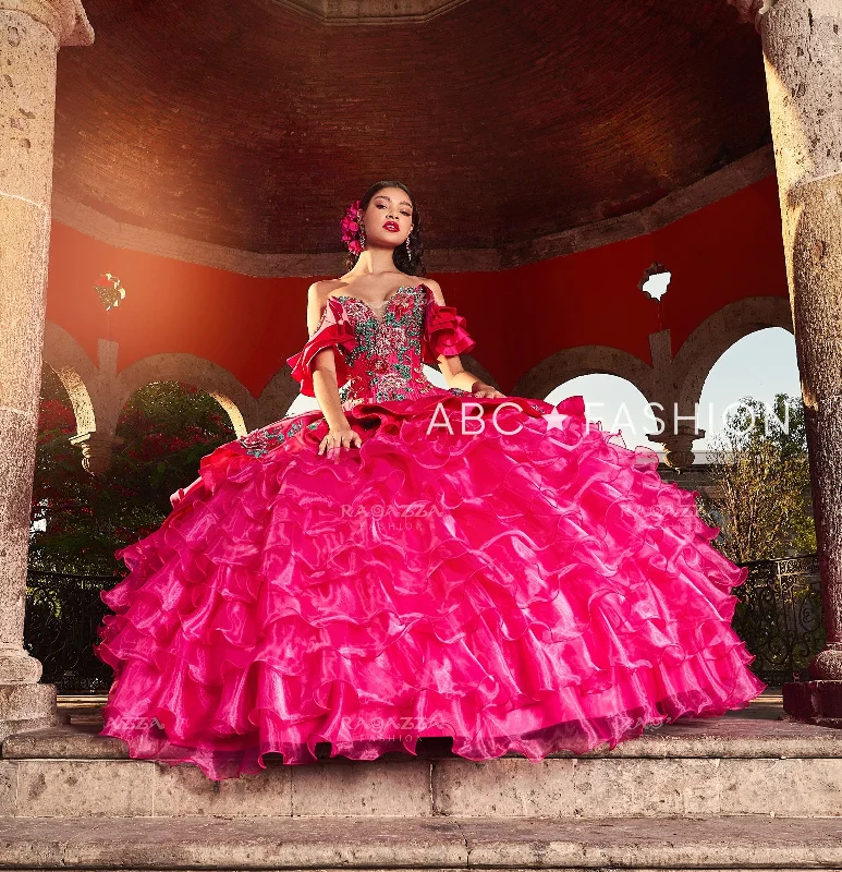 Get It Before It’s Gone Ruffled Floral Charro Quinceanera Dress by Ragazza M44-144