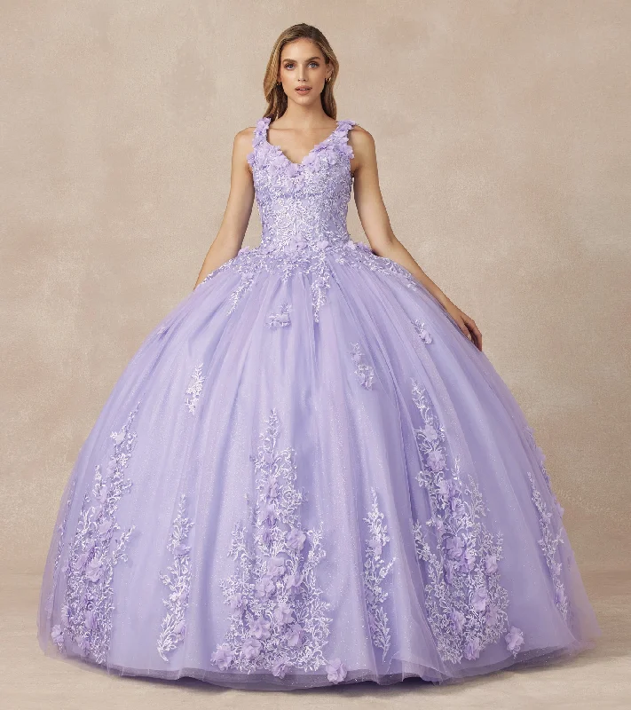 YEAR-End Clearance 3D Floral Sleeveless Ball Gown by Juliet 1437