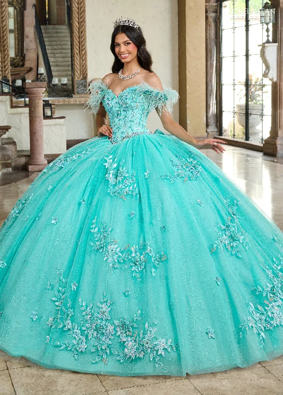 Don't Miss Off Shoulder Feather Quinceanera Dress by Rachel Allan RQ2186