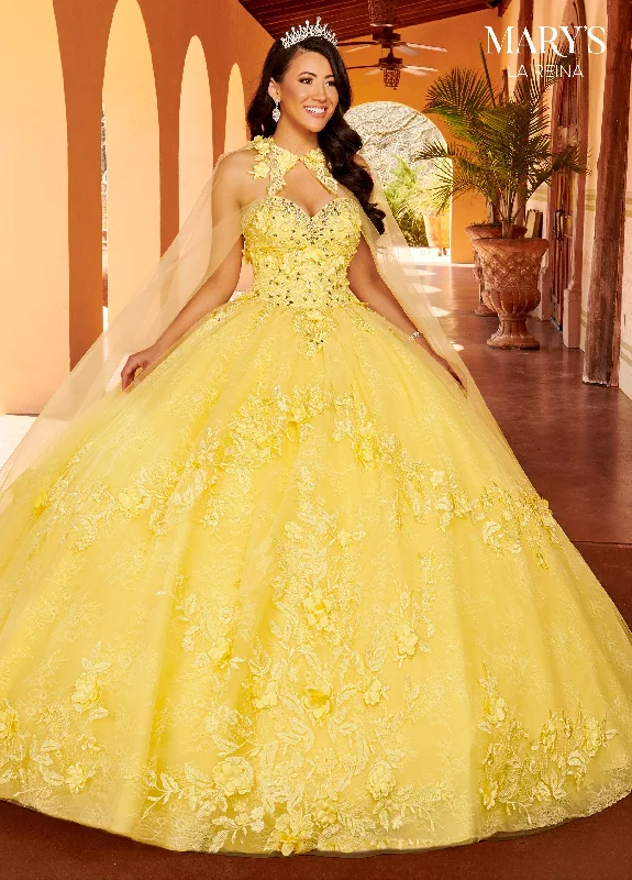 Steals and Deals 3D Floral Cape Quinceanera Dress by Mary's Bridal MQ2157
