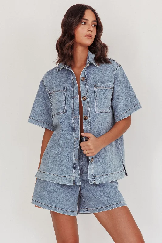 Ottawa Button Up Shirt Denim Blue