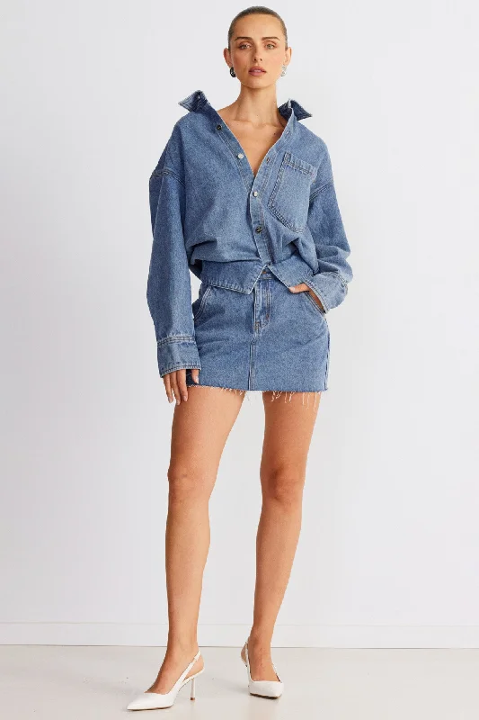 SNDYS Eve Denim Shirt Blue