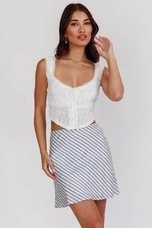 Zora Lace Corset Top White