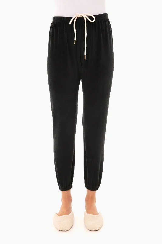 Almost Black Velour Sweatpant