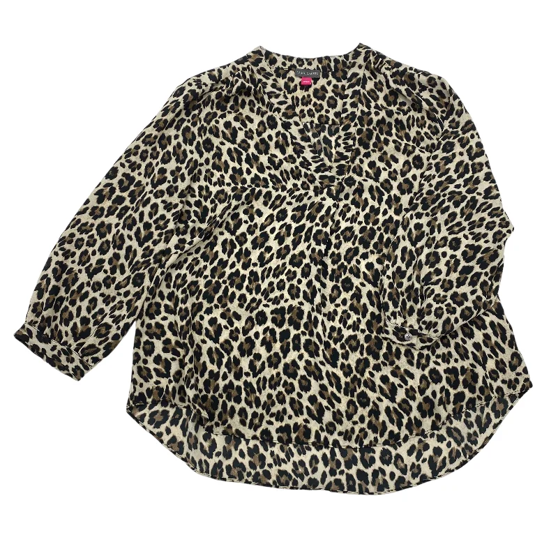 Season Finale Sale ANIMAL PRINT BLOUSE 3/4 SLEEVE by VINCE CAMUTO Size:L