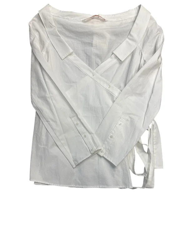 Blouse Long Sleeve By Zara In White, Size: S