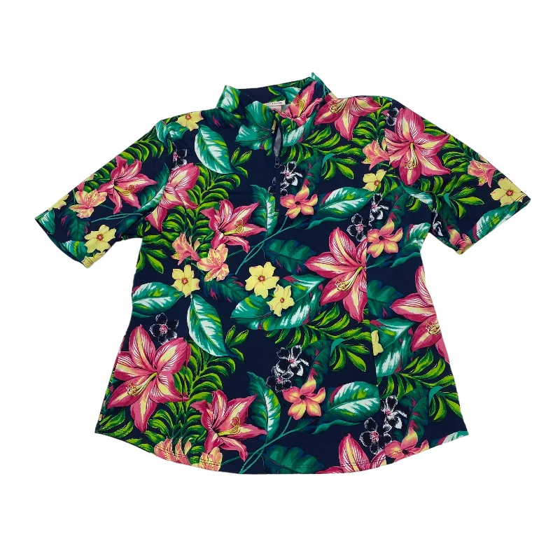 Unbeatable Prices FLORAL PRINT ATHLETIC TOP SS by TOMMY BAHAMA Size:XL