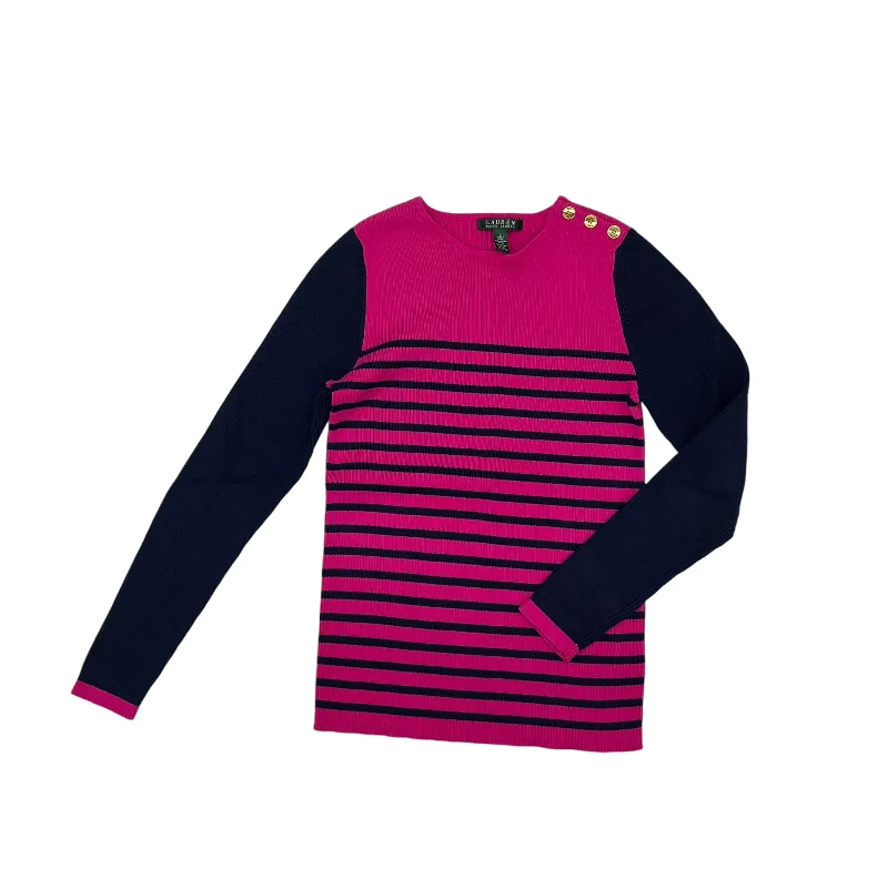 Big Savings Sweater By Lauren By Ralph Lauren In Blue & Pink, Size:L