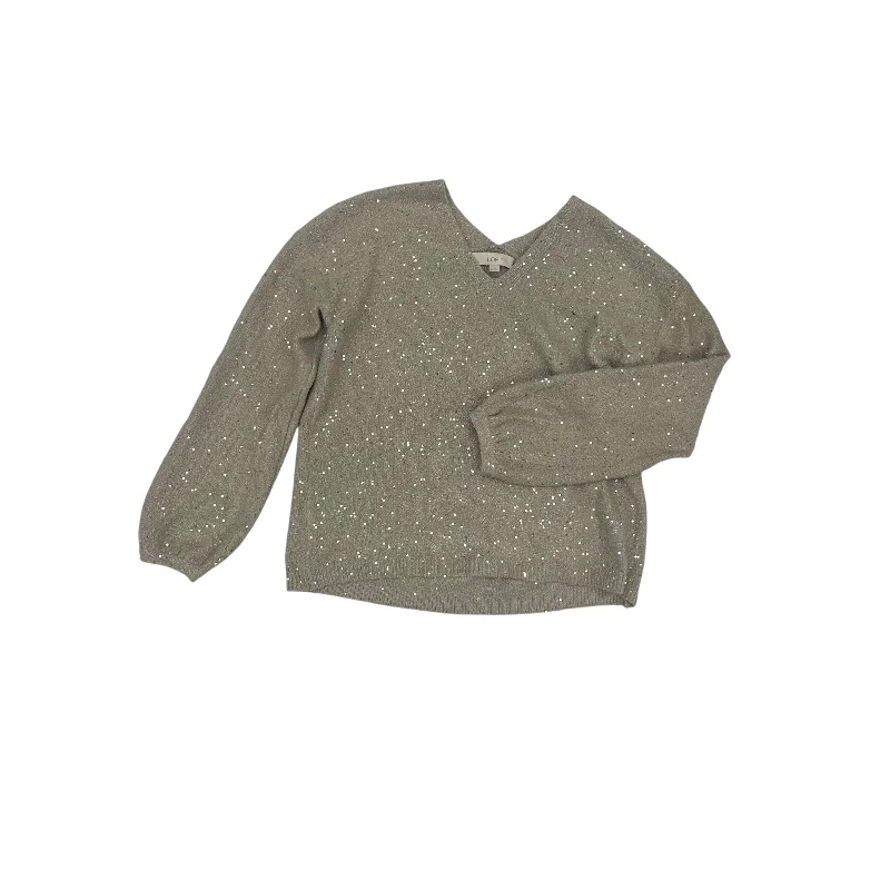 Sweater By Loft In Silver & Tan, Size:M