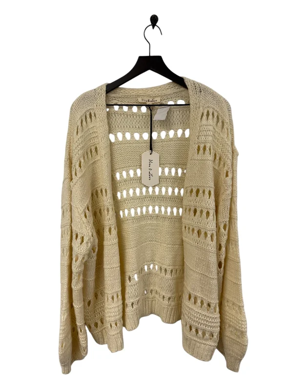YEAR-End Clearance Sweater Cardigan By Cmc In White, Size: L