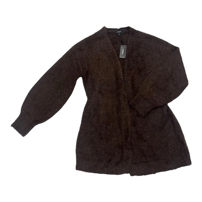 Sweater Cardigan By Express In Brown, Size:S