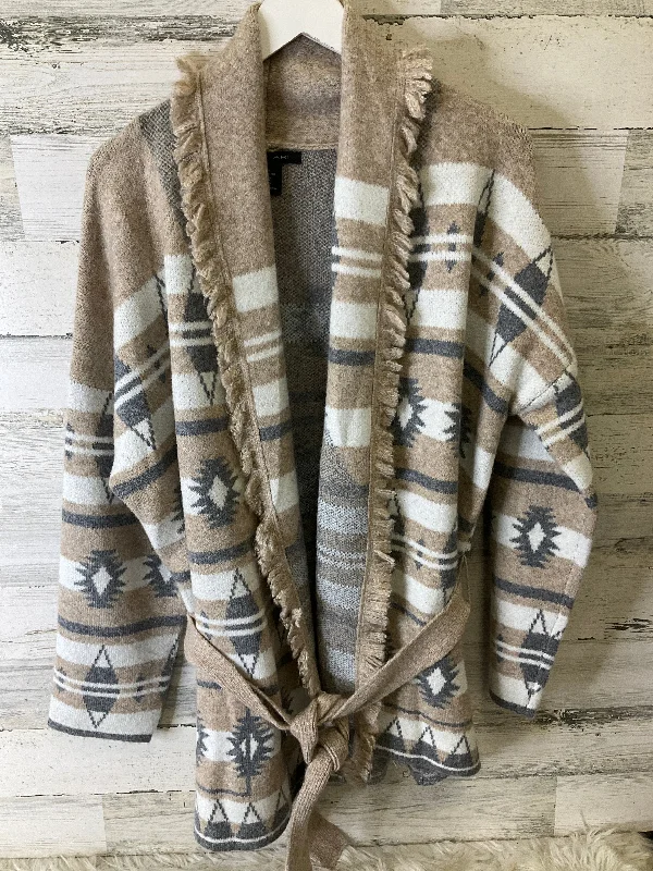 Special Savings Sweater Cardigan By Tahari By Arthur Levine In Tan, Size: Xl