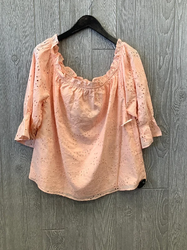 Top 3/4 Sleeve By Ophelia Roe In Coral, Size: Xl