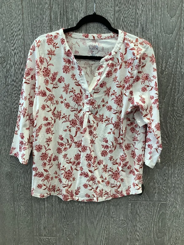 Closeout Sale Top Long Sleeve By Croft And Barrow In Floral Print, Size: M