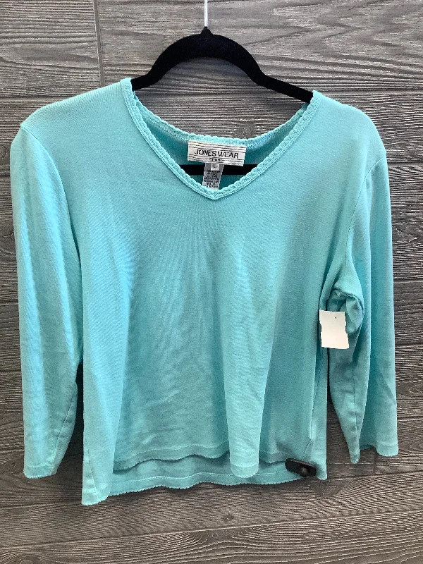 Top Long Sleeve By Jones Wear In Blue, Size: L