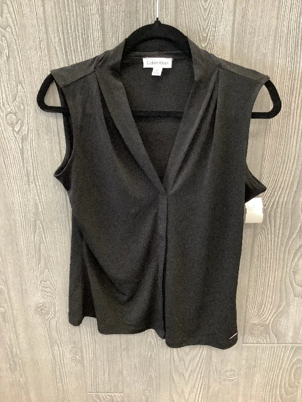 Top Sleeveless By Calvin Klein In Black, Size: M