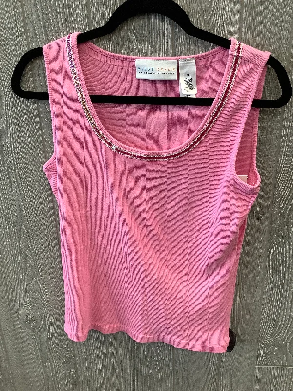 Top Sleeveless By First Issue In Pink, Size: M