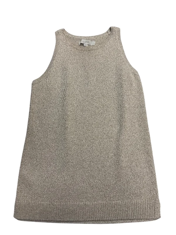 Top Sleeveless By Loft In Gold, Size: S