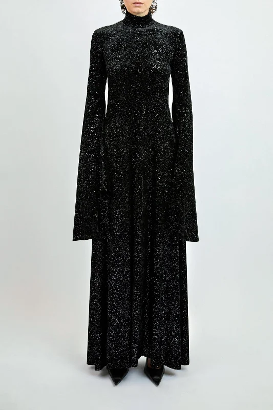 Balenciaga A-Line Dress in Glitter Velvet