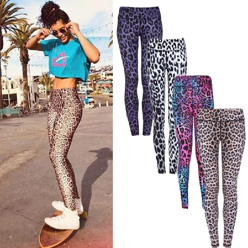 Fashion Push Up Leggings Women Workout High Waist Slim Polyester High Waist Jeggings Women Leopard Print Leggings