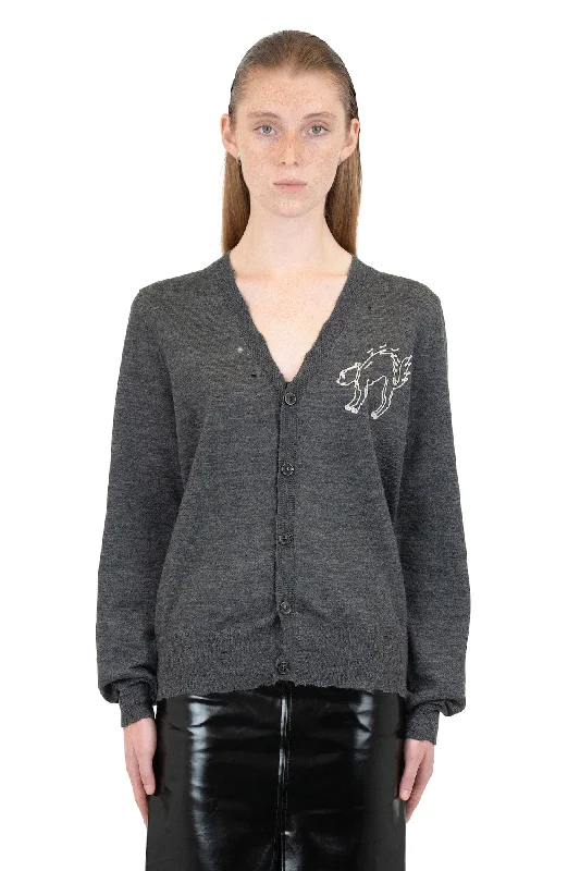 Maison Margiela Embroidered Cat Cardigan