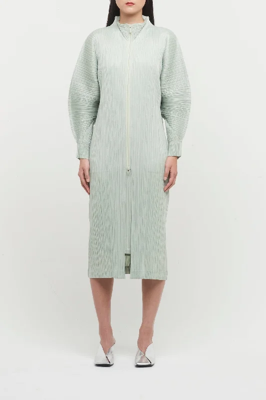 Pleats Please Issey Miyake Monthly Colors November Coat in Sage Green