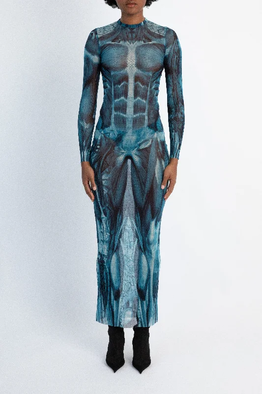 Jean Paul Gaultier Ecorche Mesh Long Dress