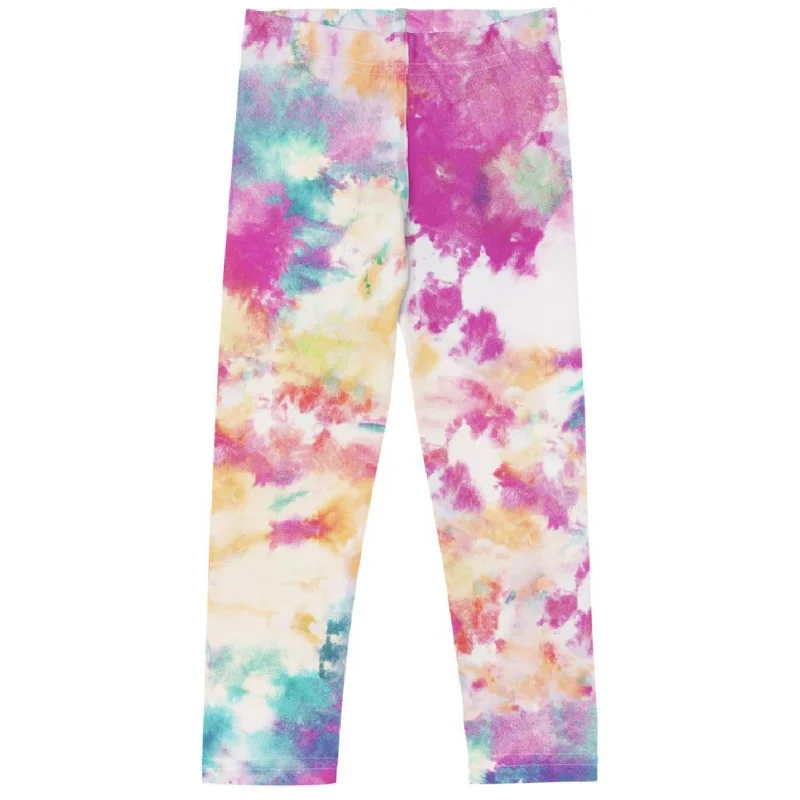 Girls (2T-7) UPF 50 Swim Leggings - Tie Dye Rainbow