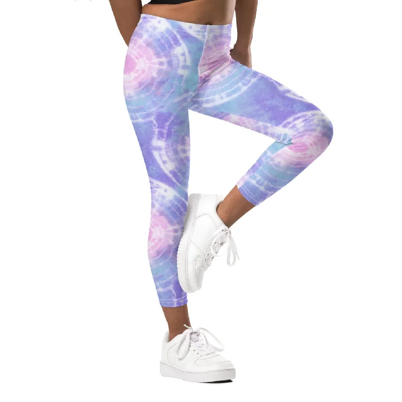 Girls (2T-7) UPF 50 Swim Leggings - Pastel Tie Dye