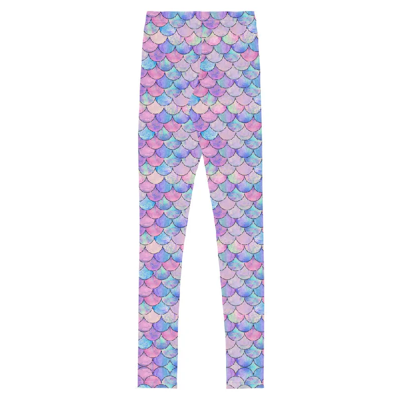 Tween Girls (8-20) UPF 50 Swim Leggings - Mermaid Print