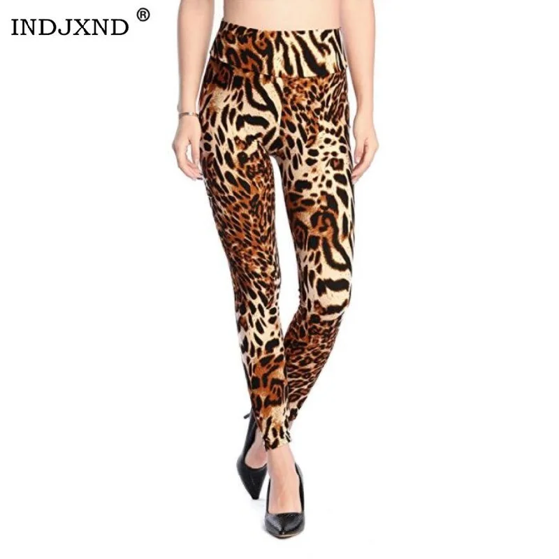 INDJXND Workout Leggings Women Sexy High Waist Pants Female Clothing Leopard Printed Leggins Push Up Summer New Trousers Femme