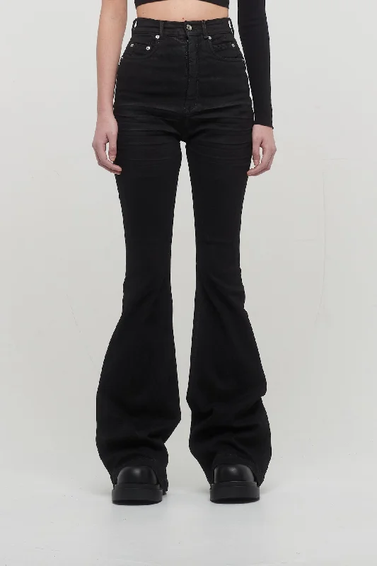 Rick Owens DRKSHDW Bolan Bootcut in Black Stretch Denim