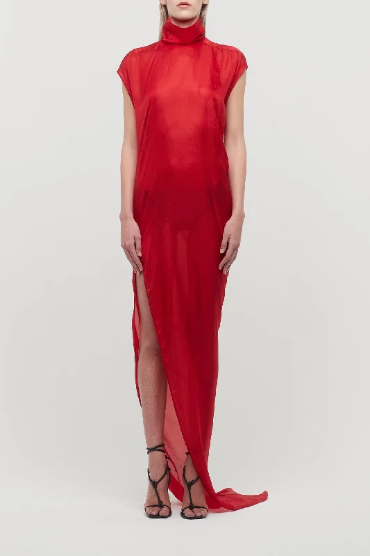 Rick Owens Edfu T Dress in Cardinal Red