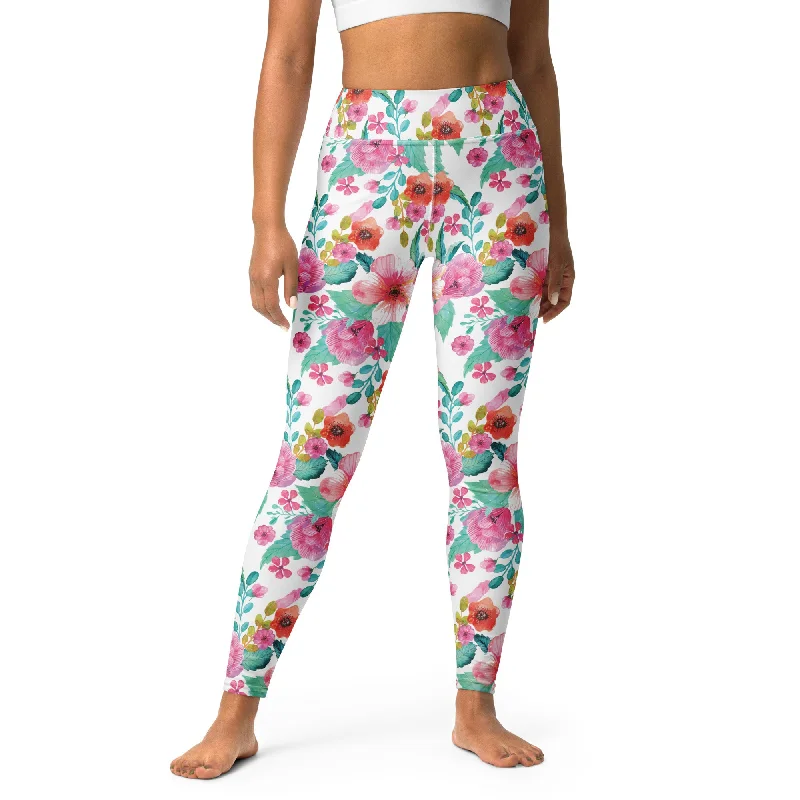 Women's Swim Pants, UPF 50 Surf Swim Paddleboard Leggings - Maui Floral